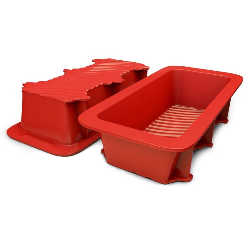 Silicone Designs Silicone Large Bread Pan Set - Non-Stick 2PCS Baking Mold for Homemade Cakes, Breads, and Quiche | Premium Kitchen Pan | Dishwasher Safe 9.25L x 3.9W - Image 1